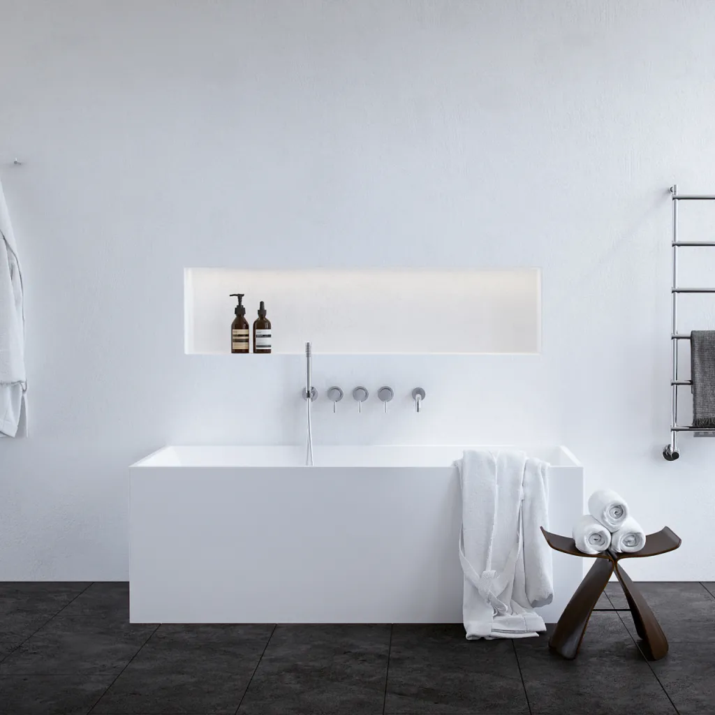Frozen Tub 158 - Bathtub 158x68, Solid Matt White SolidTec®