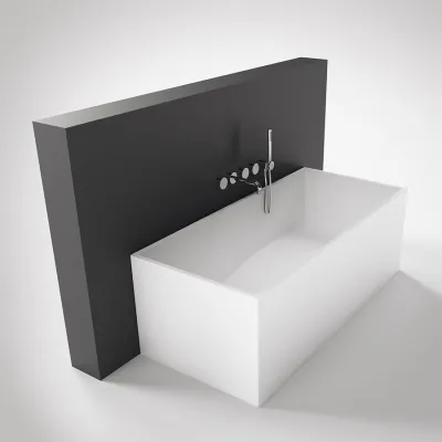 Frozen Tub 158 - Bathtub 158x68, Solid Matt White SolidTec®