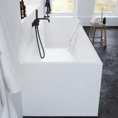 Frozen Tub 180 - Bathtub 180x76, Solid Matt White SolidTec®