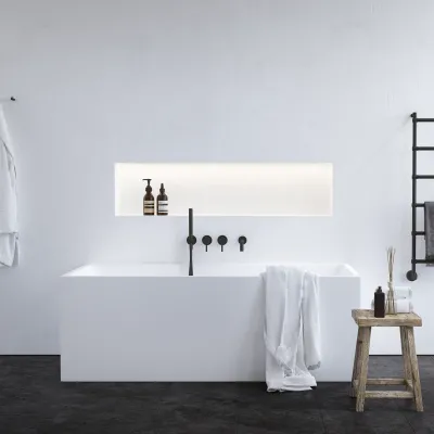 Frozen Tub 180 - Bathtub 180x76, Solid Matt White SolidTec®