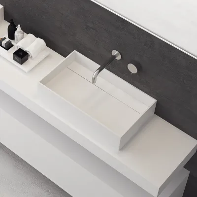 Plano 60 - 60x35 Washbasin, Matt white SolidTec®
