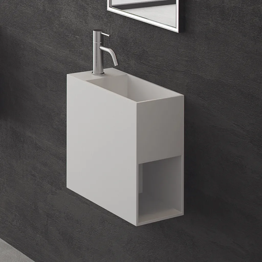 Block 40R - 40x20 Sink right, Matt White SolidTec®