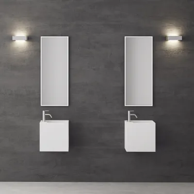 Block 40R - 40x20 Sink right, Matt White SolidTec®