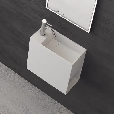 Block 40R - 40x20 Sink right, Matt White SolidTec®
