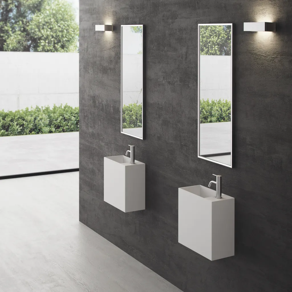 Block 40L - 40x20 cm, Sink on the left Matt White SolidTec®