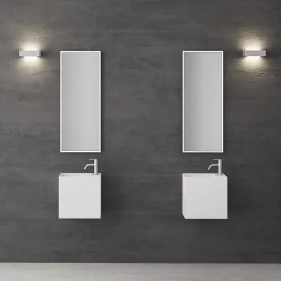 Block 40L - 40x20 cm, Sink on the left Matt White SolidTec®