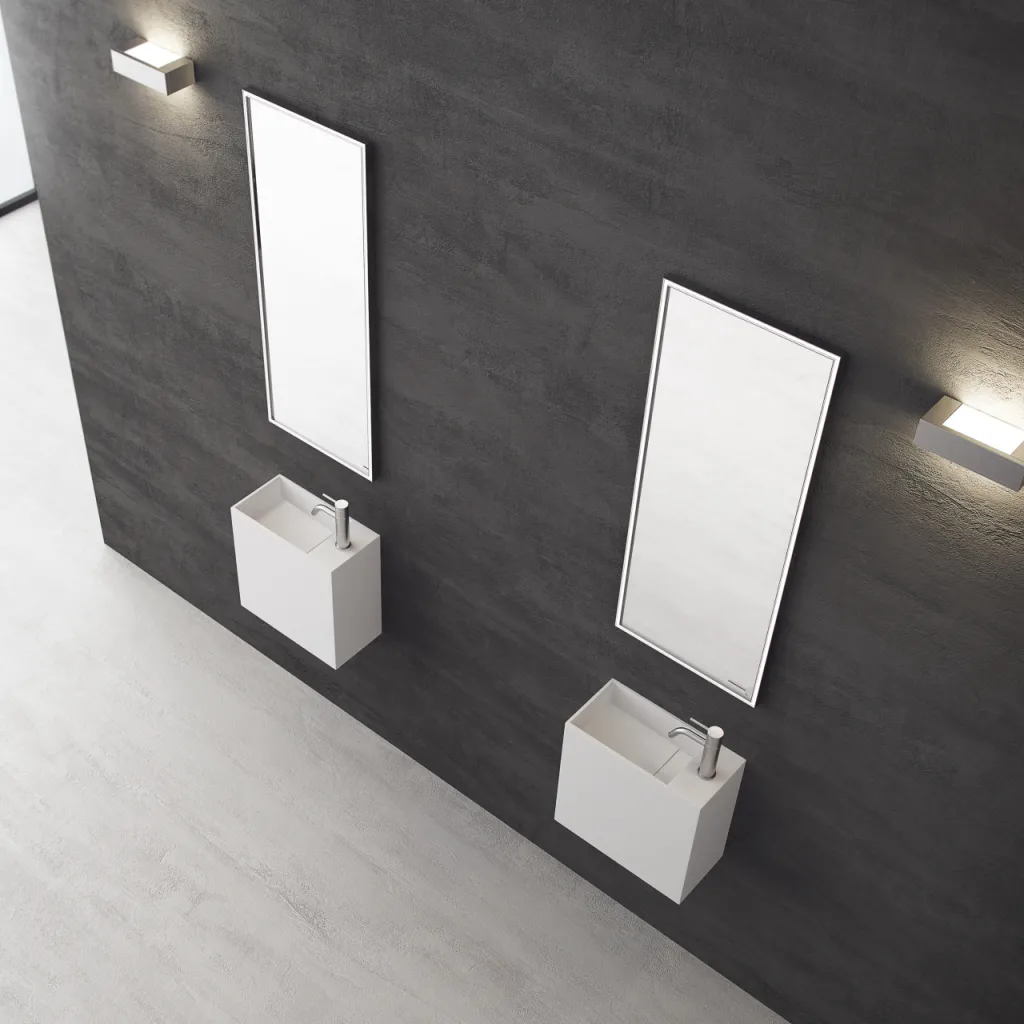 Block 40L - 40x20 cm, Sink on the left Matt White SolidTec®