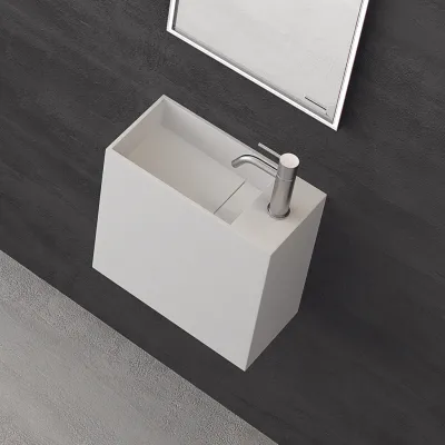 Block 40L - 40x20 cm, Sink on the left Matt White SolidTec®