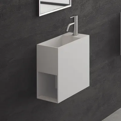 Block 40L - 40x20 cm, Sink on the left Matt White SolidTec®