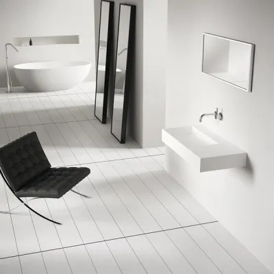 Kubo 90L - 90x40 Washbasin, Matt white SolidTec®