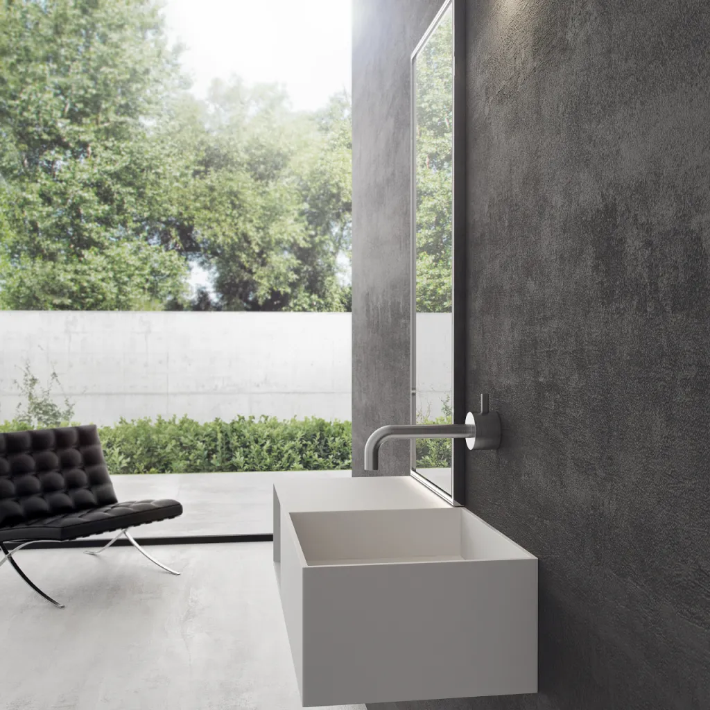 Boxo 80R - 80x35 Sink on the right, Matt White SolidTec®