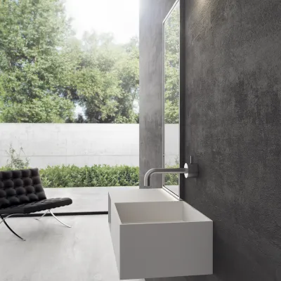 Boxo 80R - 80x35 Sink on the right, Matt White SolidTec®