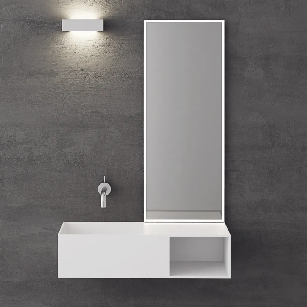 Boxo 80L - 80x35, Sink on the left, Mathvid SolidTec®