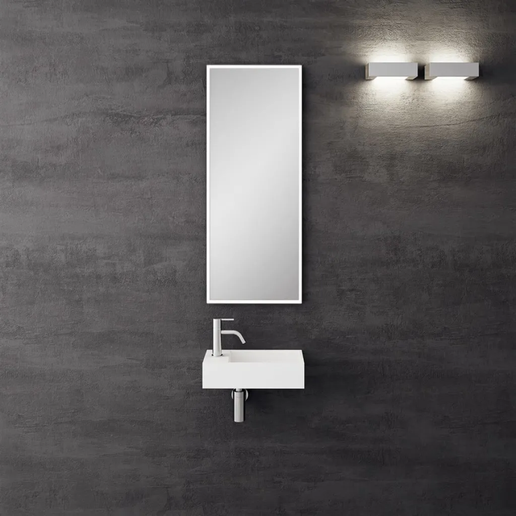 Kubo Mini 40R - 40x20, Sink on the right, Matte White SolidTec®
