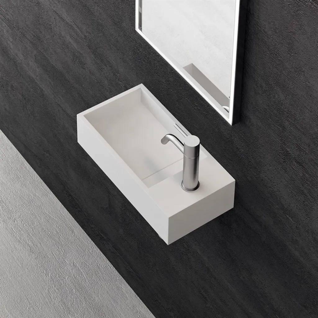 Kubo Mini 40L - 40x20 Sink left, Matt White SolidTec®