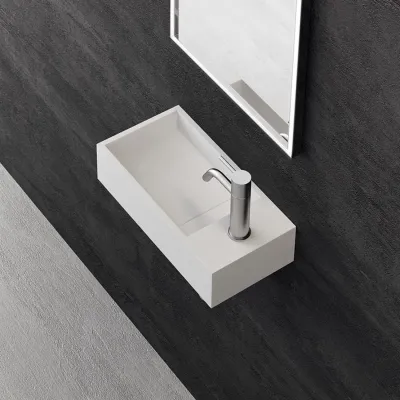 Kubo Mini 40L - 40x20 Sink left, Matt White SolidTec®