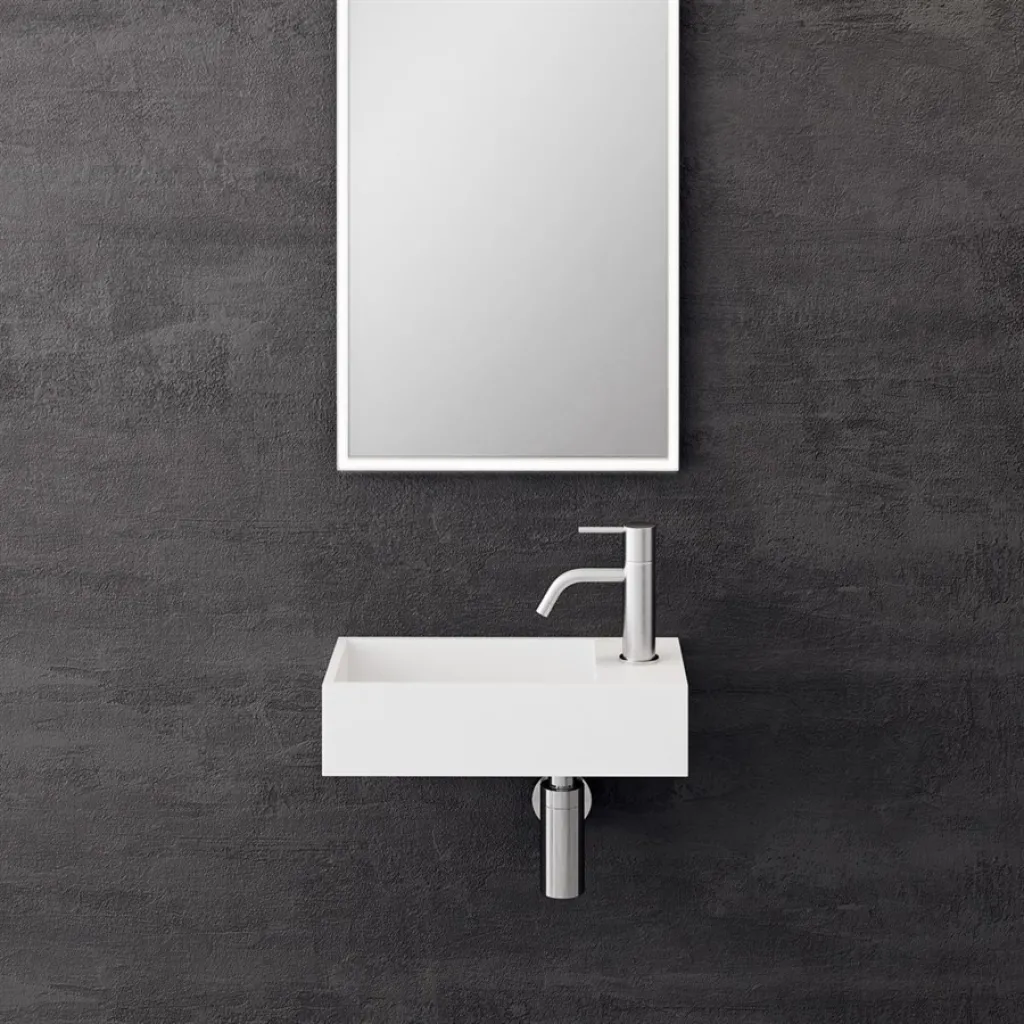 Kubo Mini 40L - 40x20 Sink left, Matt White SolidTec®