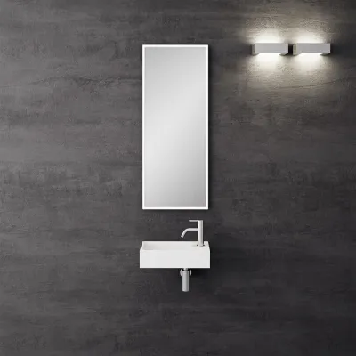 Kubo Mini 40L - 40x20 Sink left, Matt White SolidTec®