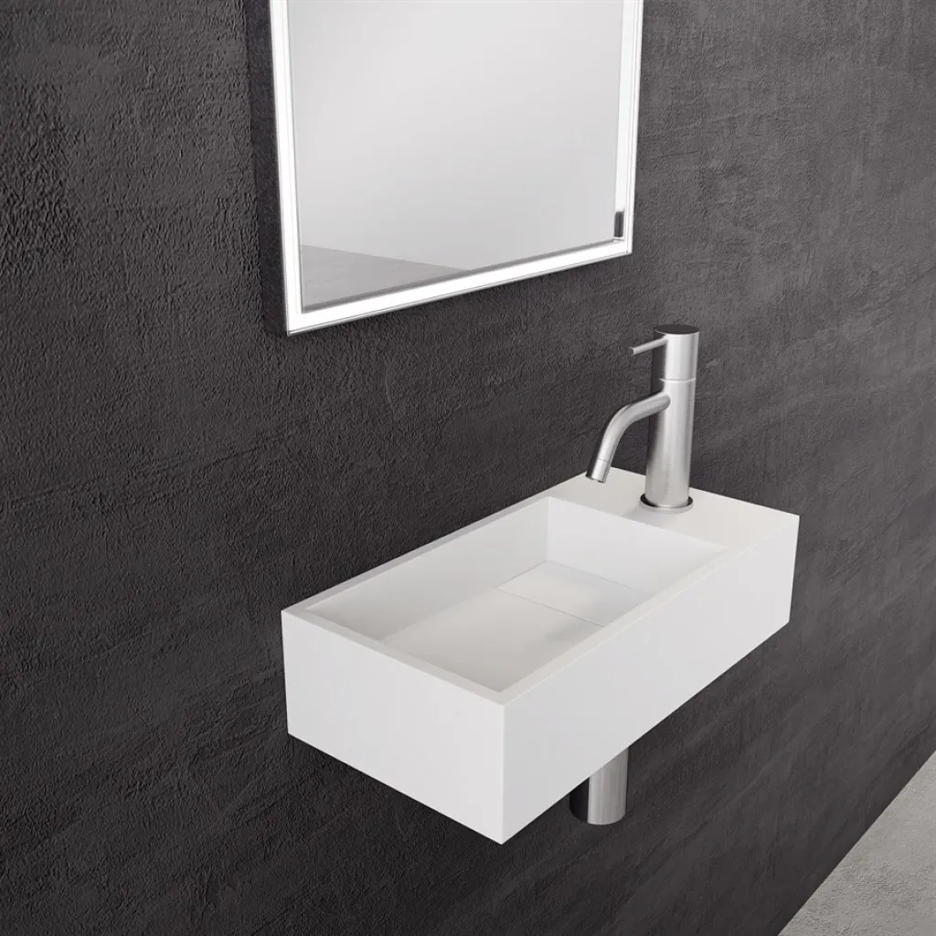 Kubo Mini 40L - 40x20 Sink left, Matt White SolidTec®