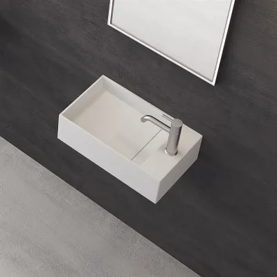 Kubo 50SL - 50x30, Sink left Matt White SolidTec®
