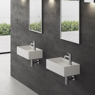 Kubo 50SL - 50x30, Sink left Matt White SolidTec®
