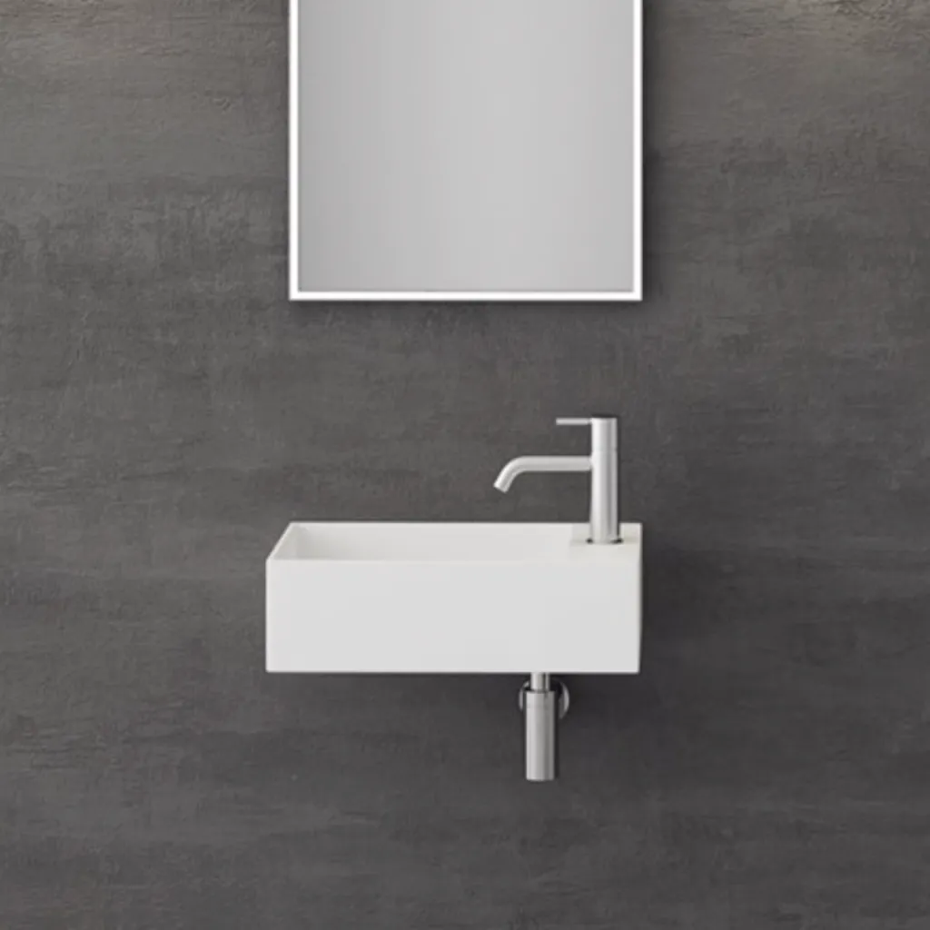 Kubo 50SL - 50x30, Sink left Matt White SolidTec®