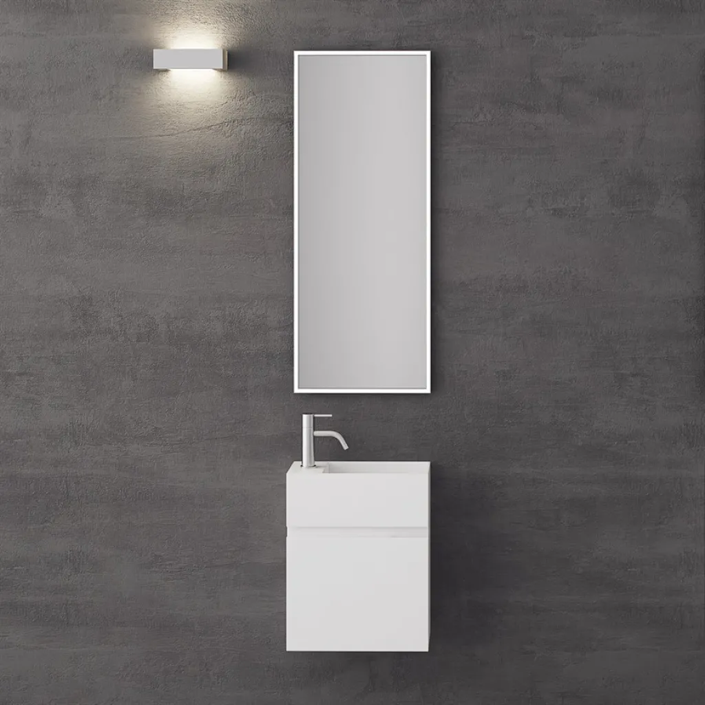 Compact 02R - Laundry cabinet 40x20, Matt White SolidTec®