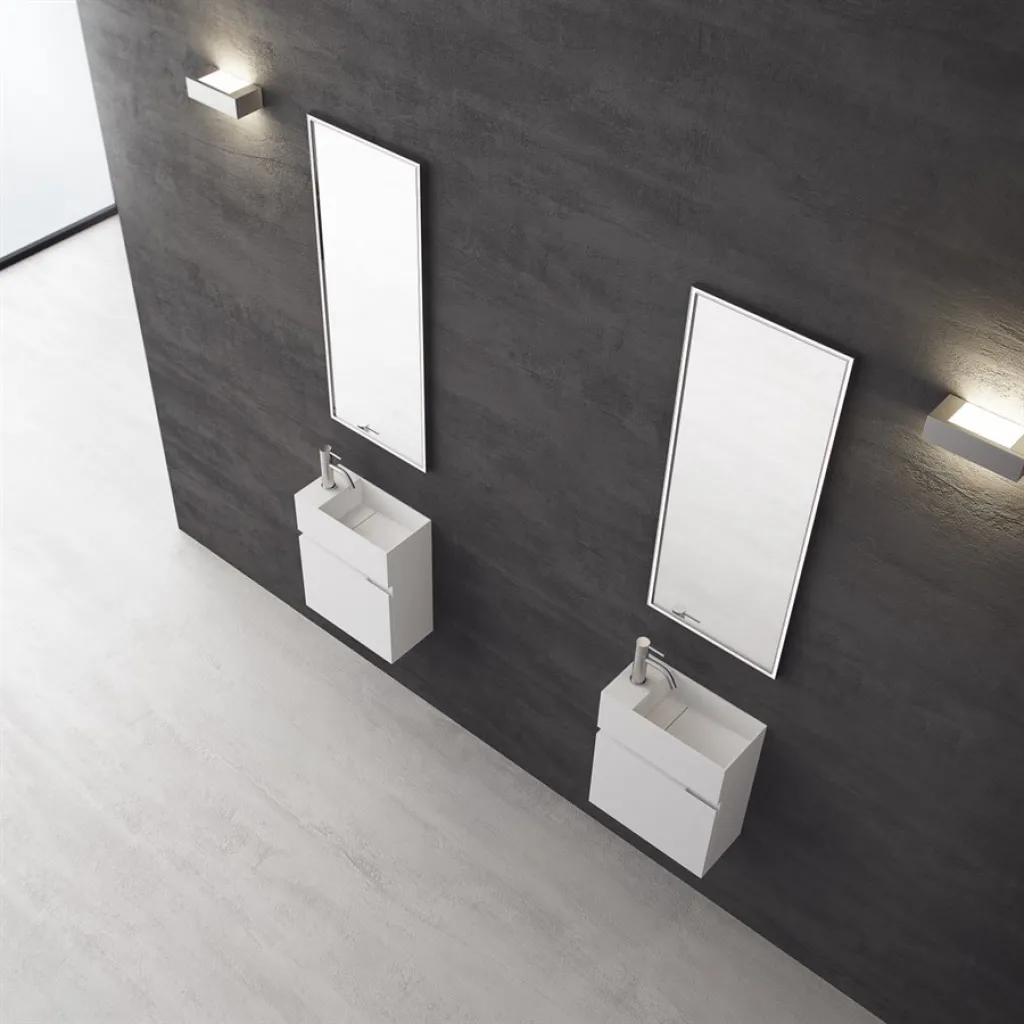Compact 02R - Laundry cabinet 40x20, Matt White SolidTec®