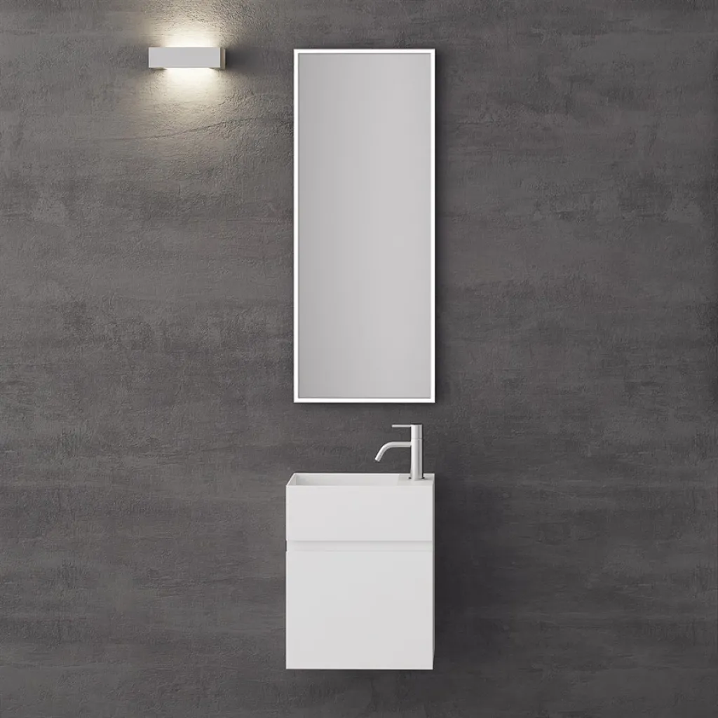Compact 02L - Laundry cabinet 40x20, Matt White SolidTec®