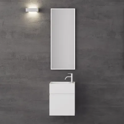 Compact 02L - Laundry cabinet 40x20, Matt White SolidTec®