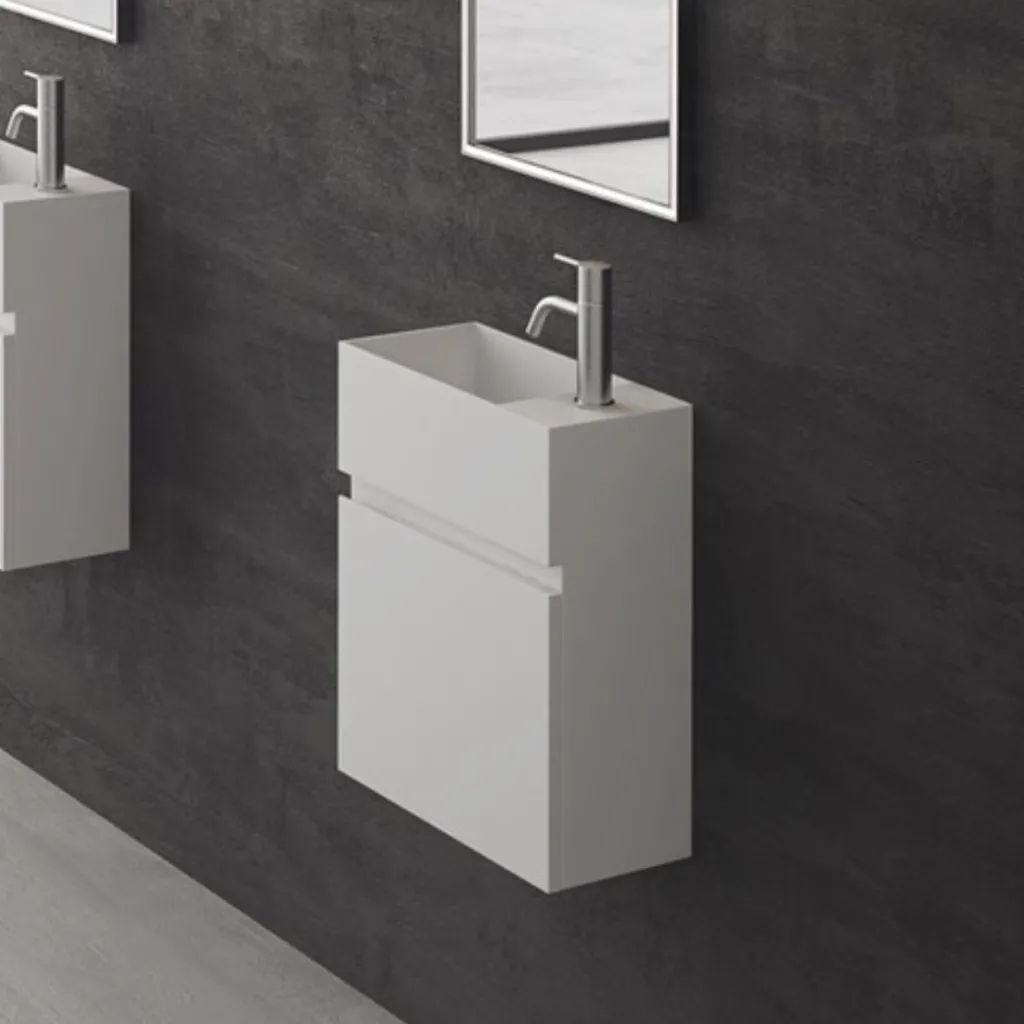 Compact 02L - Laundry cabinet 40x20, Matt White SolidTec®