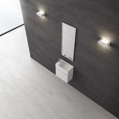 Compact 03R - Washbasin cabinet 45x25, Matt White SolidTec®