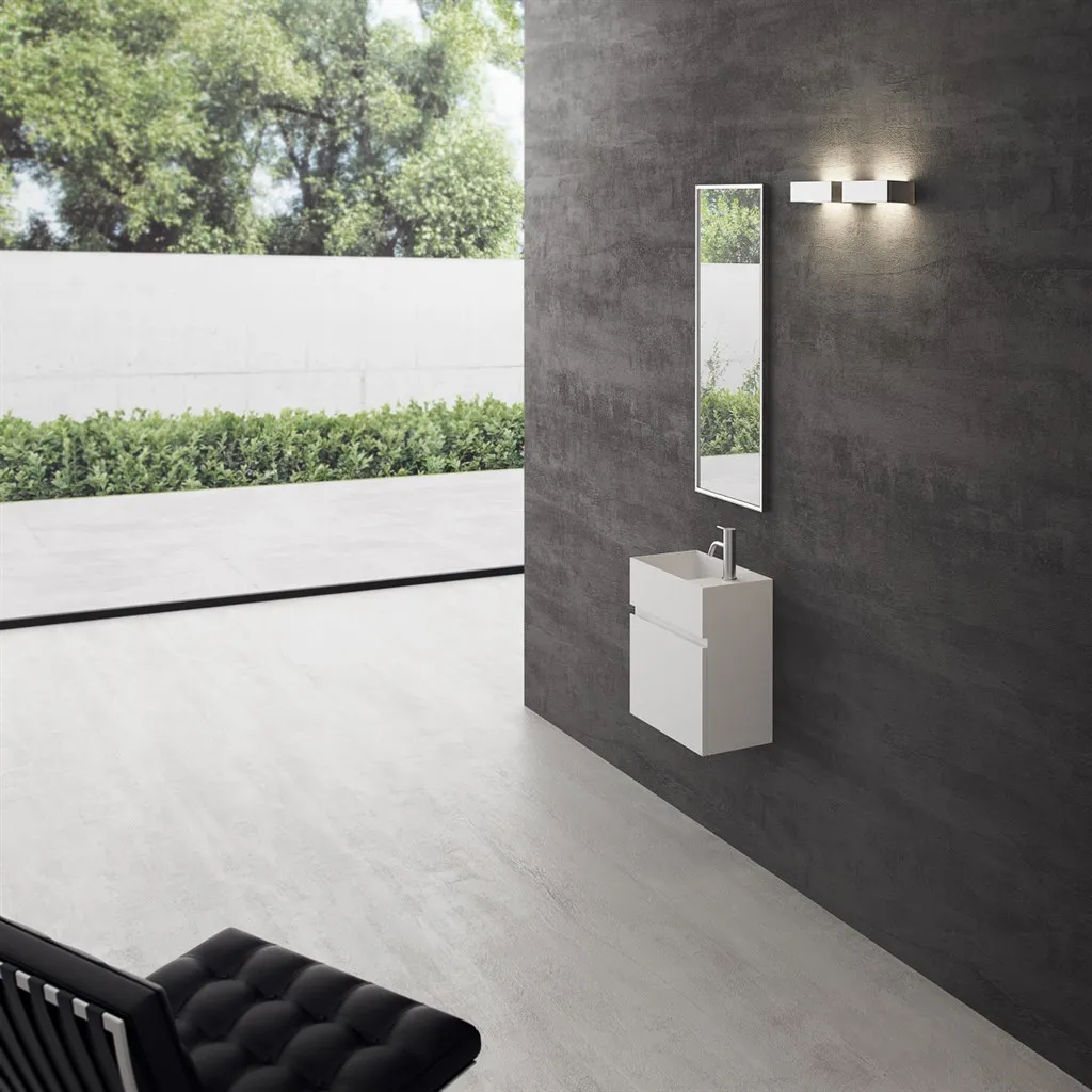Compact 03L - Washbasin cabinet 45x25, Matt White SolidTec®