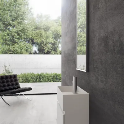 Compact 03L - Washbasin cabinet 45x25, Matt White SolidTec®