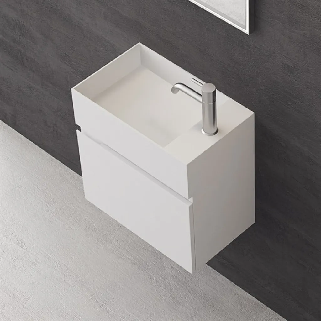 Compact 04L - Laundry cabinet 50x30, Matt White SolidTec®