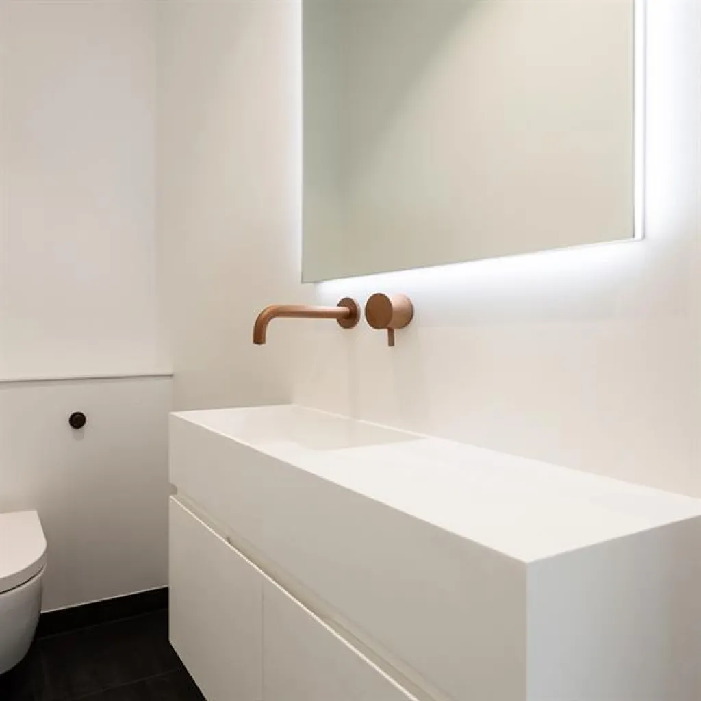 Compact 08L - Washbasin cabinet 75x32, Matt White SolidTec®