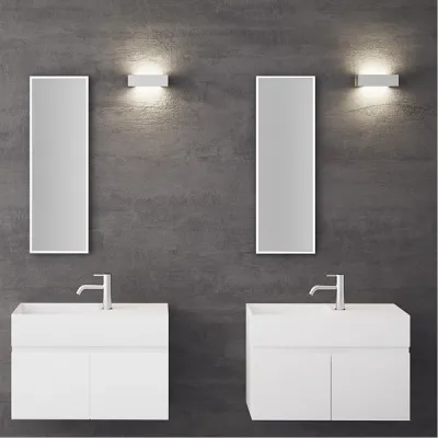 Compact 08L - Washbasin cabinet 75x32, Matt White SolidTec®