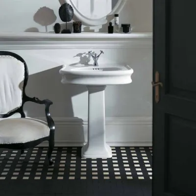 Old England Lante LA10 70x54 cm., m/1 hanehul - 70x54 cm., w/1 tap hole, White porcelain sink