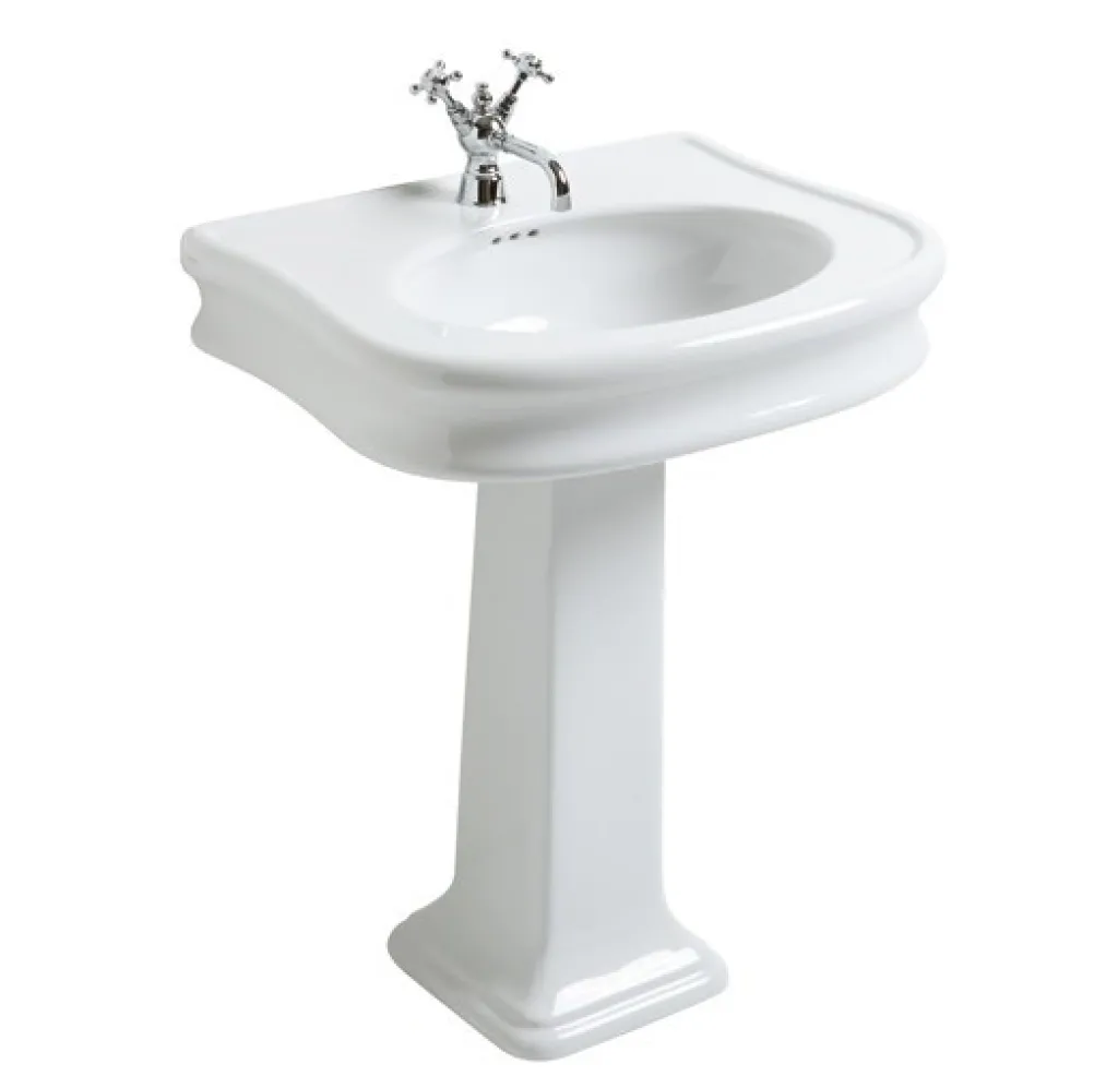 Old England Lante LA10 70x54 cm., m/1 hanehul - 70x54 cm., w/1 tap hole, White porcelain sink