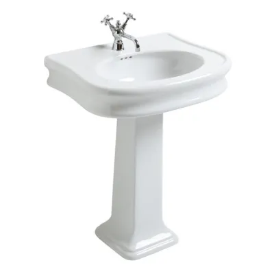 Old England Lante LA10 70x54 cm., m/1 hanehul - 70x54 cm., w/1 tap hole, White porcelain sink