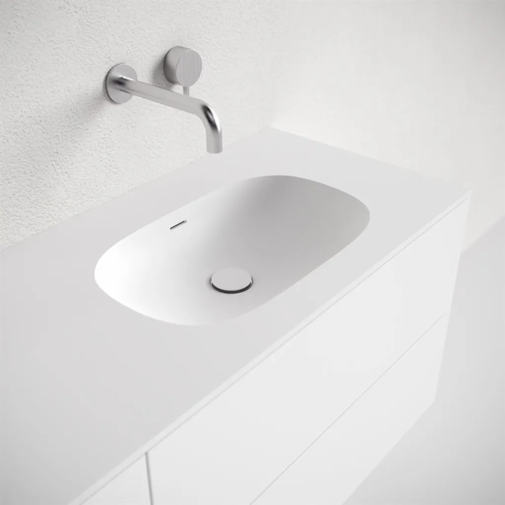 Block Soft 60 - Bathroom furniture 60x46 cm, Matt white w/SolidTec® sink