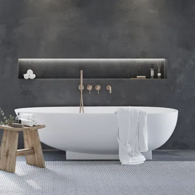 The Egg 181 - Bathtub 181x93, Solid Matt White SolidTec®