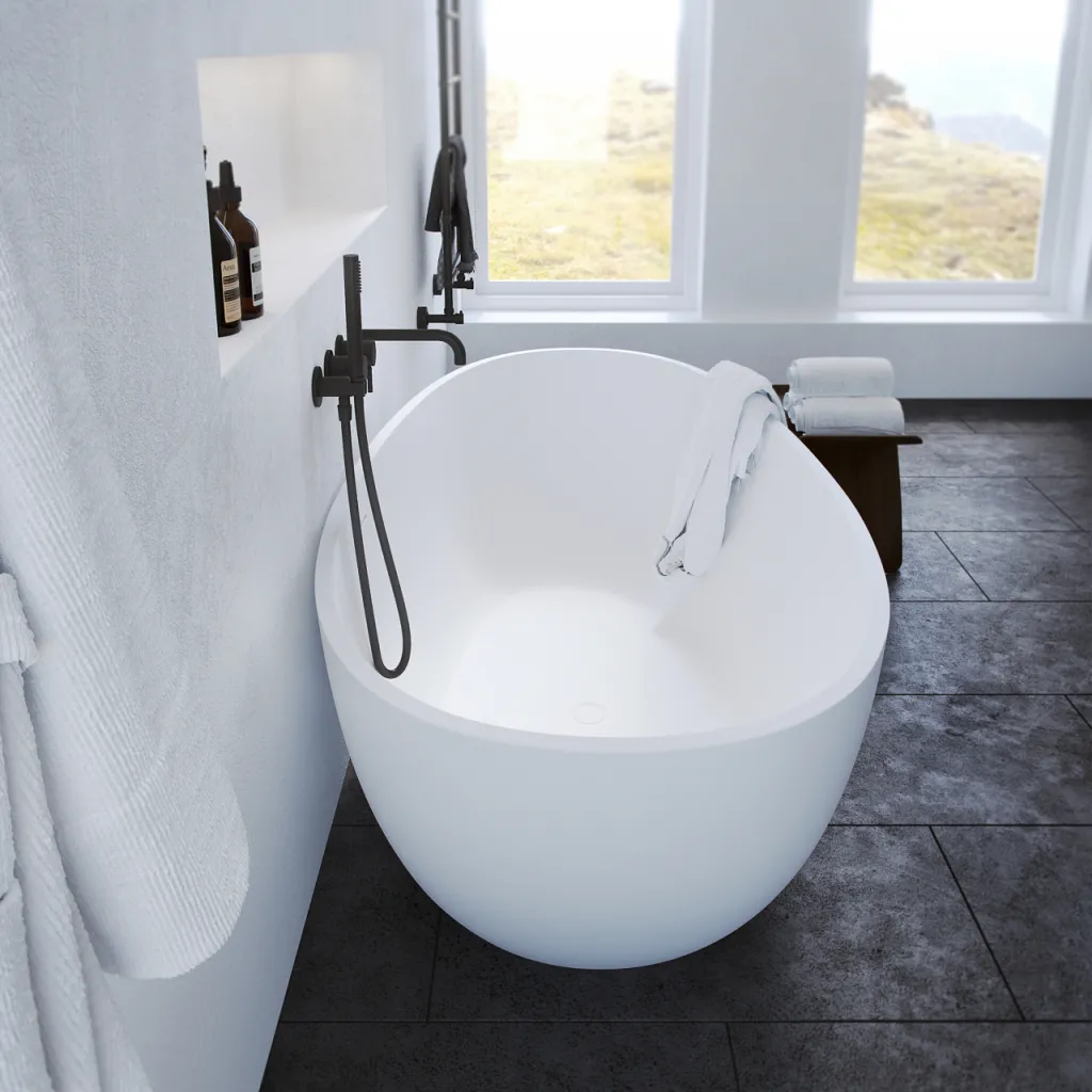 Boheme XL 170 - Bathtub 170x88, Solid Matt White SolidTec®