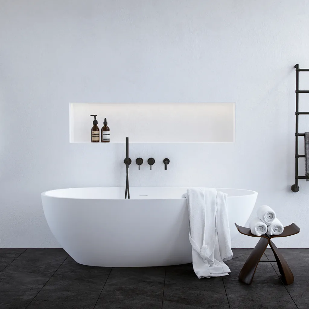 Boheme XL 170 - Bathtub 170x88, Solid Matt White SolidTec®