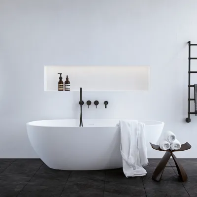 Boheme XL 170 - Bathtub 170x88, Solid Matt White SolidTec®