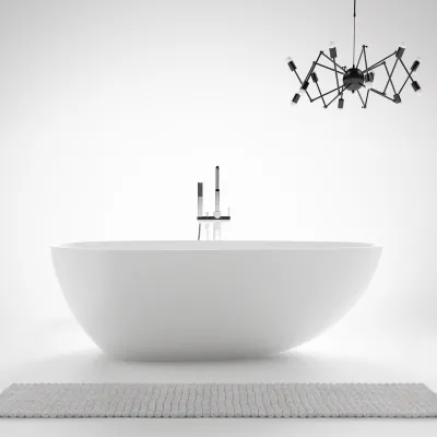 Boheme XL 180 - Bathtub 180x90, Solid Matt White SolidTec®