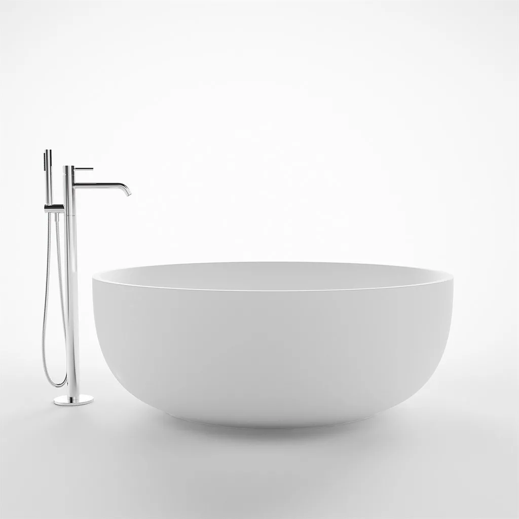 Cheese Ø135 - Bathtub Ø135, Solid Matt White SolidTec®
