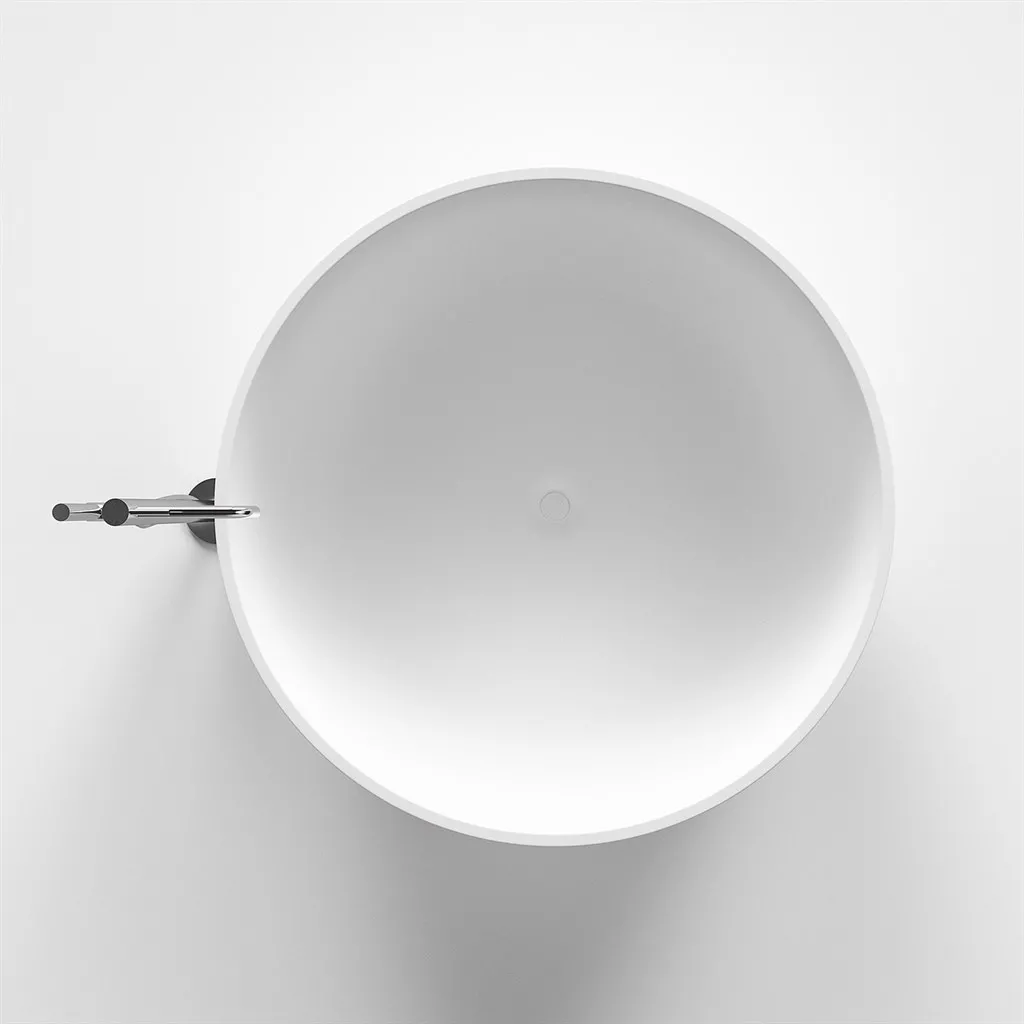 Cheese Ø135 - Bathtub Ø135, Solid Matt White SolidTec®