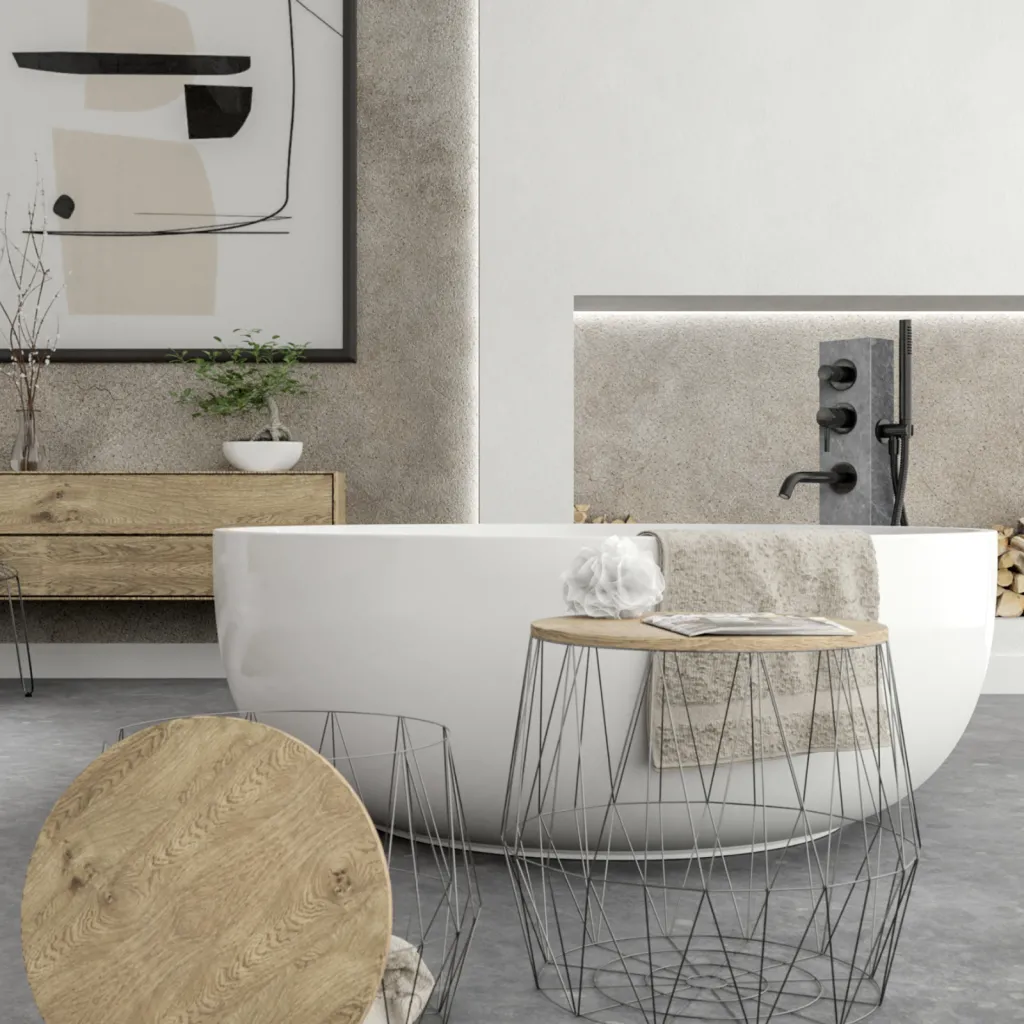 Cheese Ø135 - Bathtub Ø135, Solid Matt White SolidTec®