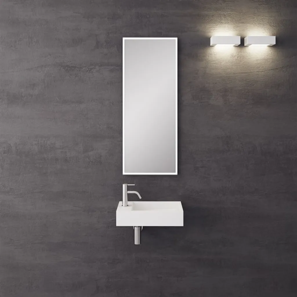 Kubo 45R - 45x25, Vask til højre, Matt White SolidTec®